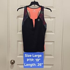 Fila Sport Racerback Athletic Tank Top, EUC, Size Large